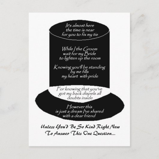 "Serez-Vous Mon Groomsman" Carte Plat (Devant)