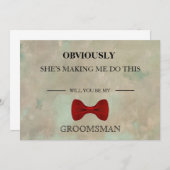 Serez-Vous Mon Groomsman ? Invitation (Devant / Derrière)