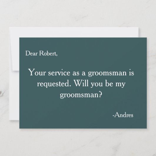 Serez-vous mon Groomsman ? Invitation (Dos)