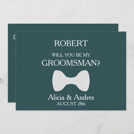 Serez-vous mon Groomsman ? Invitation (Devant / Derrière)