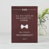 Serez-Vous Mon Groomsman ? Invitation (Debout devant)
