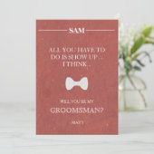 Serez-Vous Mon Groomsman ? Invitation (Debout devant)