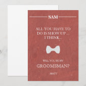 Serez-Vous Mon Groomsman ? Invitation (Devant / Derrière)