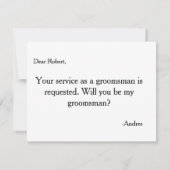 Serez-vous mon Groomsman ? Invitation (Dos)
