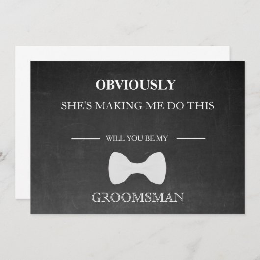 Serez-Vous Mon Groomsman ? Invitation (Devant / Derrière)