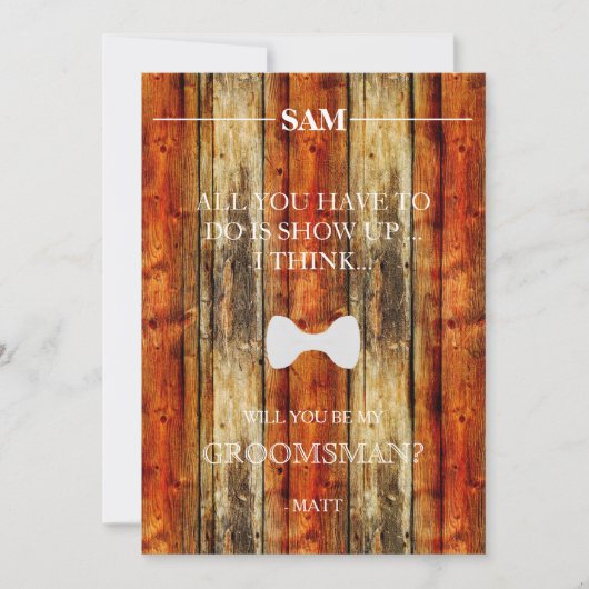 Serez-Vous Mon Groomsman ? Invitation (Devant)