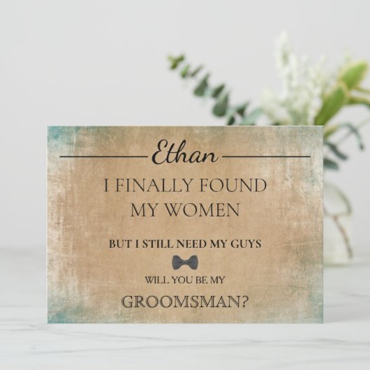 Serez-Vous Mon Groomsman ? Invitation (Debout devant)