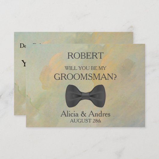 Serez-vous mon Groomsman ? Invitation (Devant / Derrière)