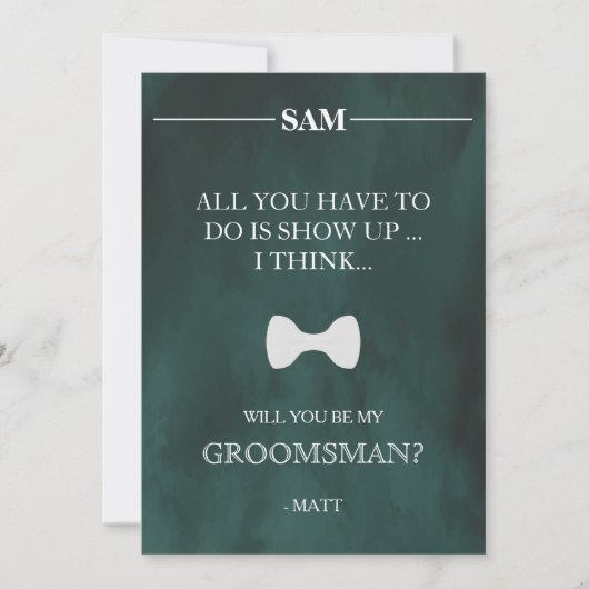 Serez-Vous Mon Groomsman ? Invitation (Devant)