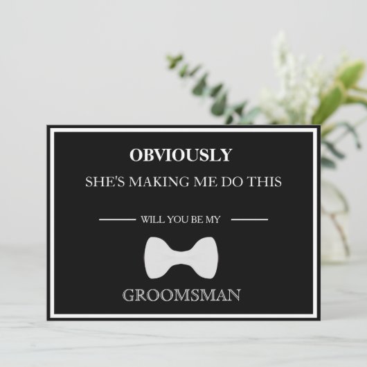 Serez-Vous Mon Groomsman ? Invitation (Debout devant)