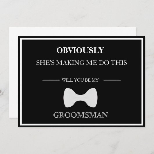 Serez-Vous Mon Groomsman ? Invitation (Devant / Derrière)