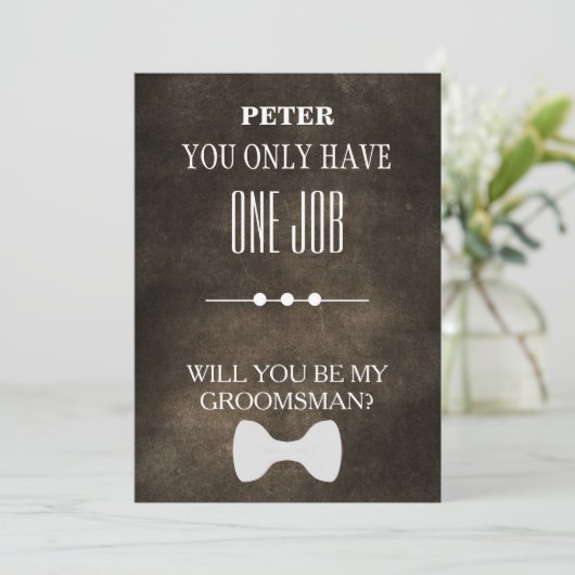 Serez-Vous Mon Groomsman ? Invitation (Debout devant)