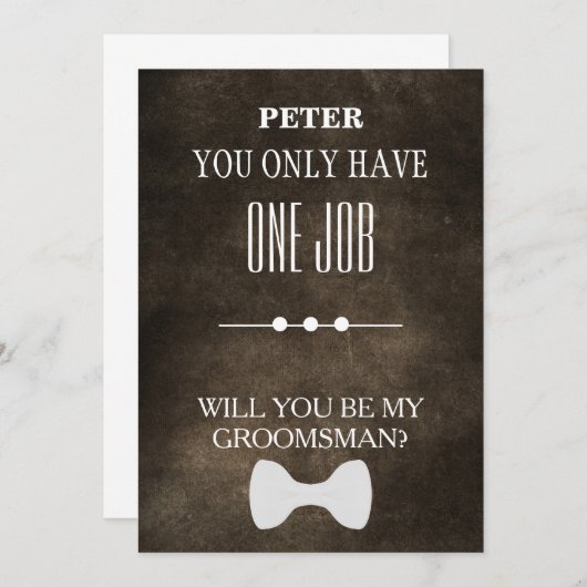 Serez-Vous Mon Groomsman ? Invitation (Devant / Derrière)