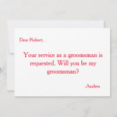 Serez-vous mon Groomsman ? Invitation (Dos)