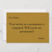 Serez-vous mon Groomsman ? Invitation (Dos)