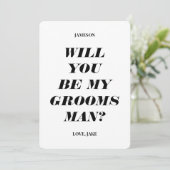 Serez-Vous Mon Groomsman ? Invitation de texte mod (Debout devant)