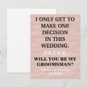 Serez-vous mon Groomsman ? Invitation personnalisé (Devant / Derrière)