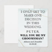 Serez-vous mon Groomsman ? Invitation personnalisé (Devant / Derrière)
