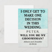 Serez-vous mon Groomsman ? Invitation personnalisé (Devant / Derrière)