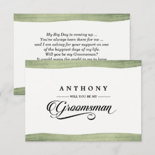 Serez-vous mon Groomsman ? Invitations d'aquarelle