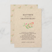 Serez-vous mon Groomsman ? Invitations rustiques (Devant / Derrière)