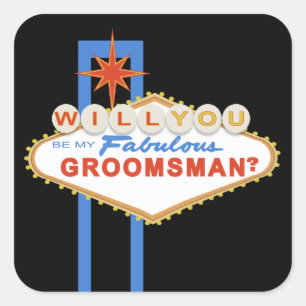 Serez-Vous Mon Groomsman Las Vegas Sticker À Signe