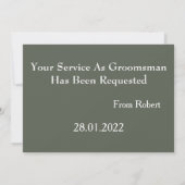 Serez-Vous Mon Groomsman White Mustache Invitation (Dos)