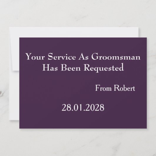 Serez-Vous Mon Groomsman White Mustache Invitation (Dos)