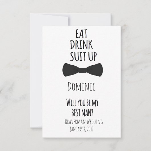 serez-vous mon Meilleur Homme ? Invitation Meilleu (Devant)