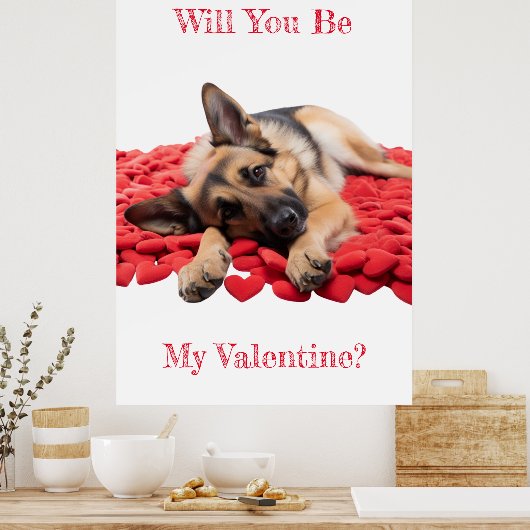 Serez-Vous Mon Poster De Berger Allemand Valentin (Cuisine)