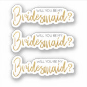 Serez-Vous Mon Sticker Bridesmaid Gold Sparkles (Devant)
