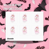 Serez-Vous Mon Sticker Ghost Rose Boo