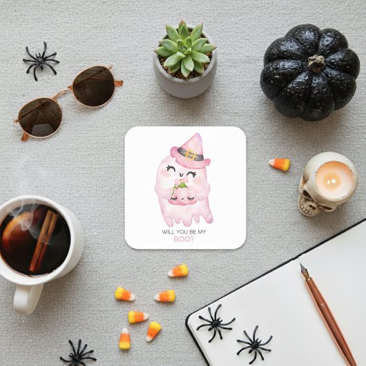 Serez-Vous Mon Sticker Ghost Rose Boo