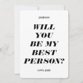 Serez-vous mon témoin ? Invitation texte moderne (Devant)