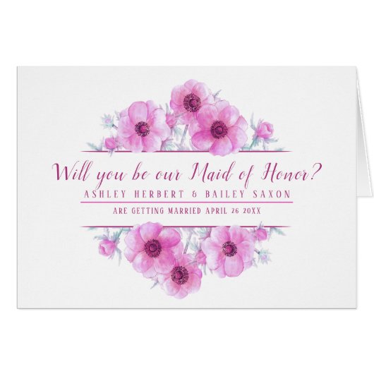 Serez-vous notre bonne carte d'honneur aux fleurs  (Devant horizontal)