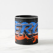 Serge prénom Graffiti blue tasse orange (Centre)