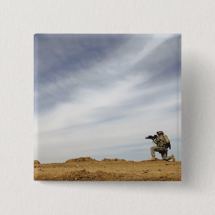 Sergeant biedt veiligheid vierkante button 5,1 cm