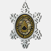 Sergeant FIrst Class Platoon Sergeant Tin Sneeuwvlok Ornament (Rechts)