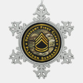 Sergeant FIrst Class Platoon Sergeant Tin Sneeuwvlok Ornament (Voorkant)