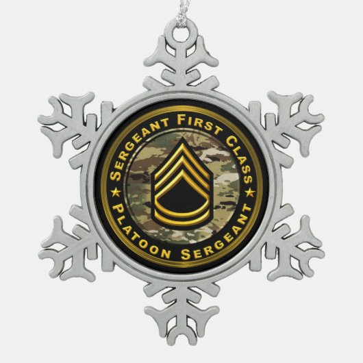 Sergeant FIrst Class Platoon Sergeant Tin Sneeuwvlok Ornament (Voorkant)