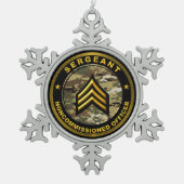 Sergeant Kerstmis Tin Sneeuwvlok Ornament (Voorkant)