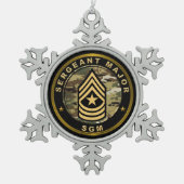 Sergeant-majoor Commandant SMC Tin Sneeuwvlok Ornament (Voorkant)
