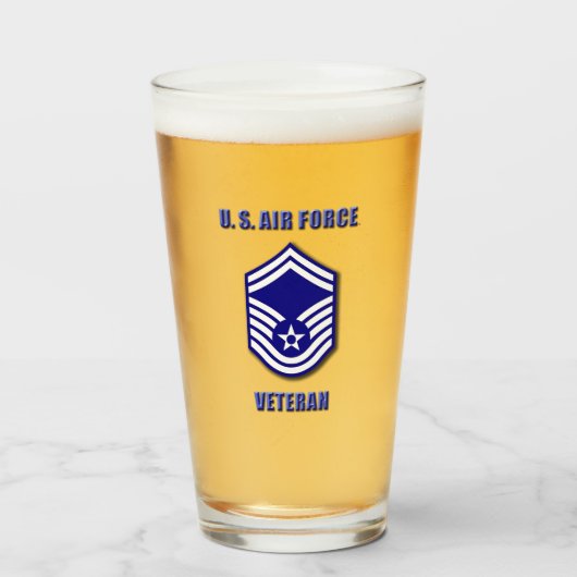 Sergeant-major USAF Tasse en verre (Devant (rempli))
