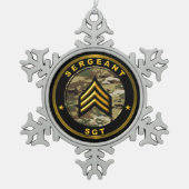 Sergeant SGT Tin Sneeuwvlok Ornament (Voorkant)