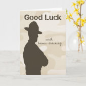 Sergeant Silhouette met Camouflage Good Luck Kaart (Gele Bloem)