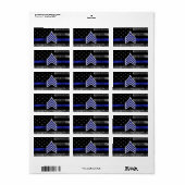 Sergeant Stripes Thin Blue Line Disted Flag Etiket (Full Sheet)
