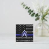 Sergeant Stripes Thin Blue Line Disted Flag Kortingskaartje (Staand voorkant)