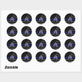 Sergeant Stripes Thin Blue Line Disted Flag Ronde Sticker (Vel)