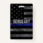 Sergeant Thin Blue Line Distress Vlag Badge (Achterkant)