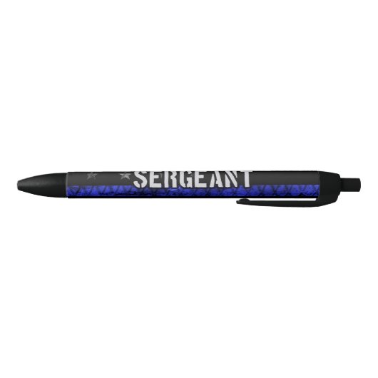 Sergeant Thin Blue Line Distress Vlag Zwarte Inkt Pen (Bodem)